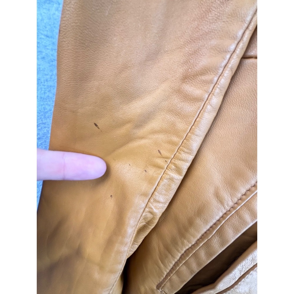 Vintage 70s Leather Jacket Womens S Driving‎ Western Yellow *Read - Picture 15 of 16